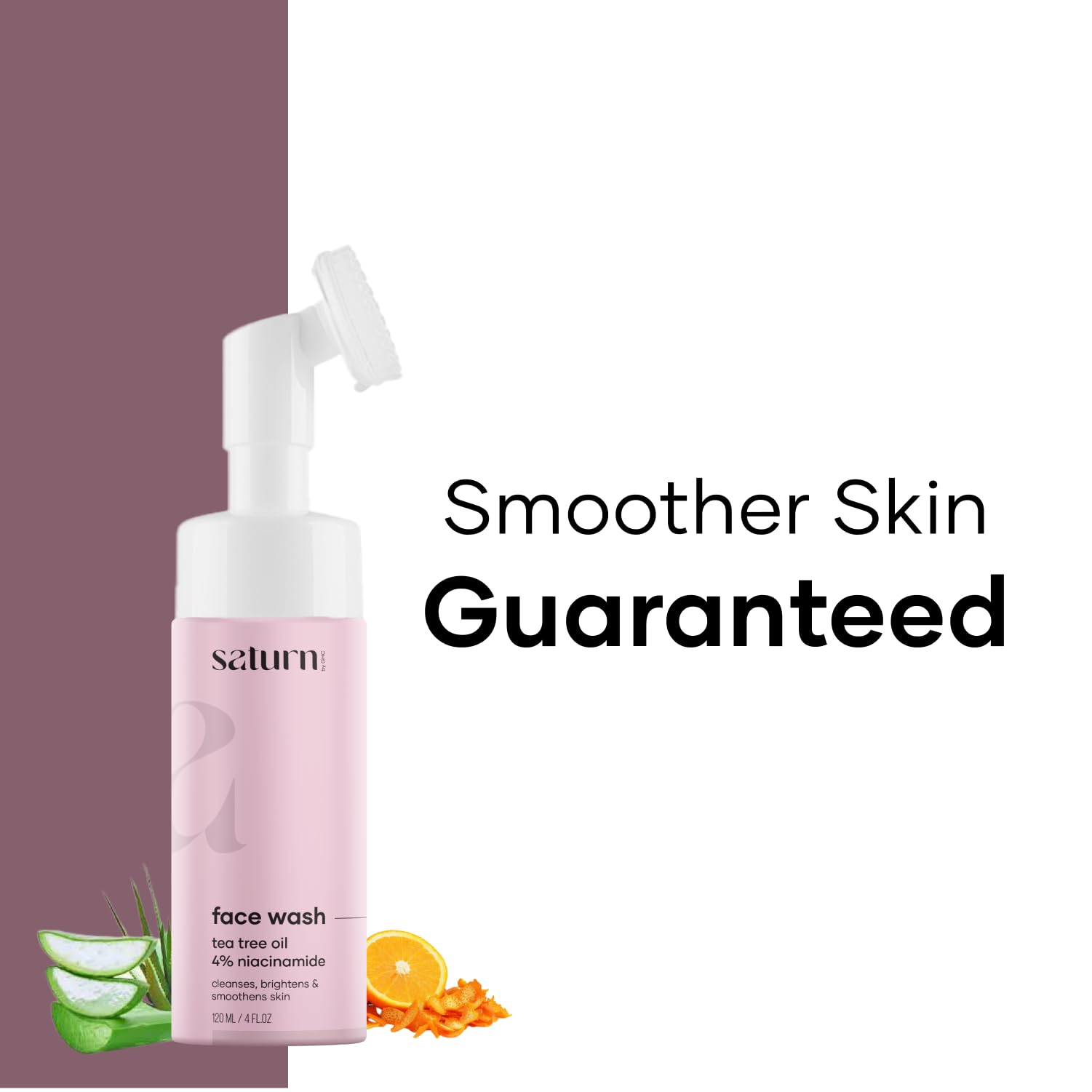 GHC Saturn Shower Combo - Foaming Face Wash & Body Wash with Built-In Face Brush for Hydration, Acne & Oil Control - Deep Cleansing, Nourishing & Moisturizing (120ml, FW-123) | Perfect for Daily Skincare Routine & Travel-Friendly Beauty Essential
