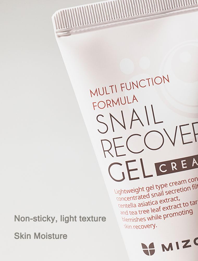 MIZON Snail Recovery Gel Cream Set of 2 - Korean Skincare with Snail Mucin for Fine Lines, Wrinkles & Skin Elasticity - Fragrance-Free Moisturizer (45ml/1.52 fl.oz Each) - Perfect for Daily Hydration & Anti-Aging Routine