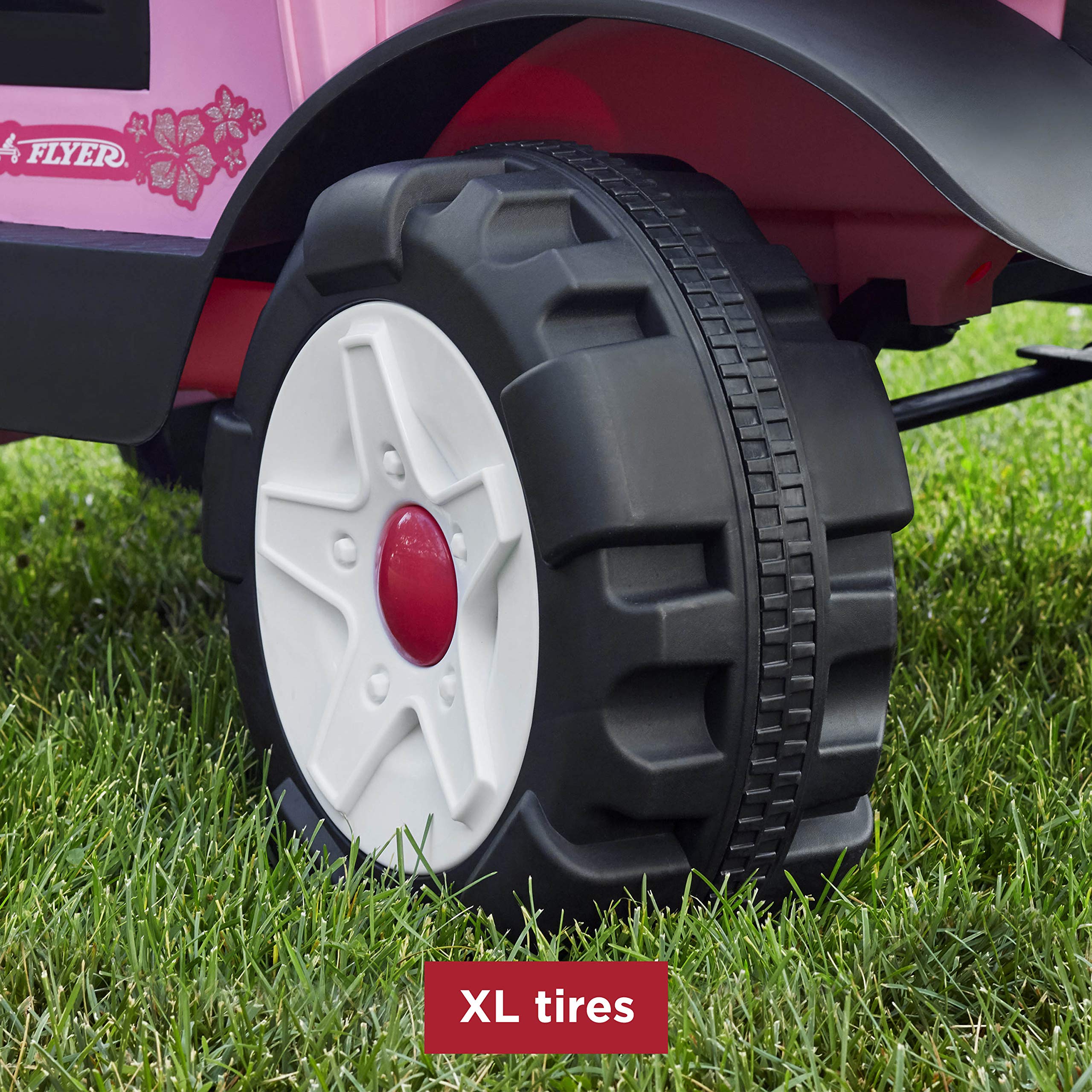 Radio Flyer Oasis Car - Pink Battery Powered Ride On Toy for Kids Ages 3+ | Outdoor Electric Vehicle for Toddlers | Perfect for Backyard Play, Park Adventures & Neighborhood Cruising