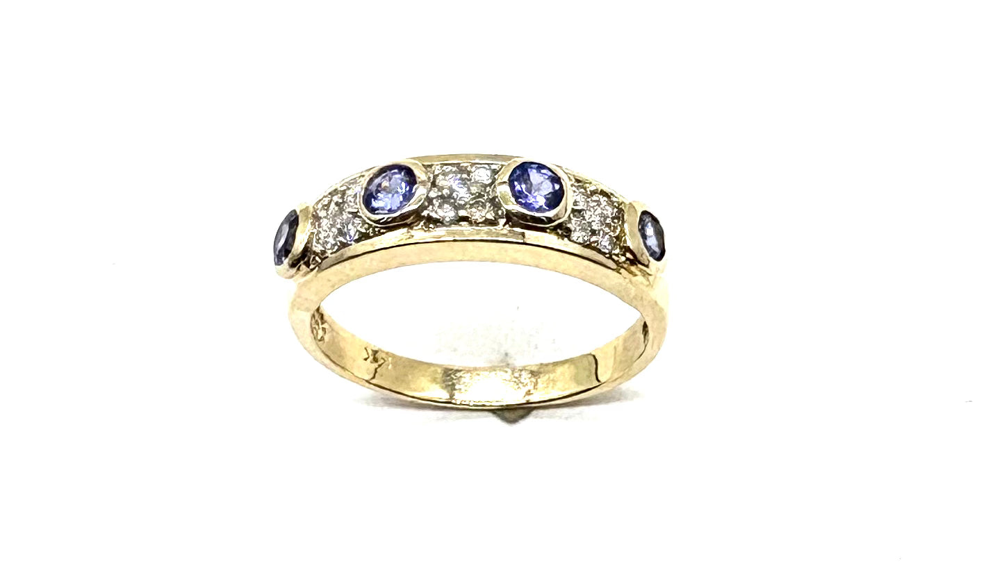 14K Yellow Gold Tanzanite Ring for Women - Elegant Tanzanite Gemstone Jewelry for Engagement, Wedding & Anniversary Gifts