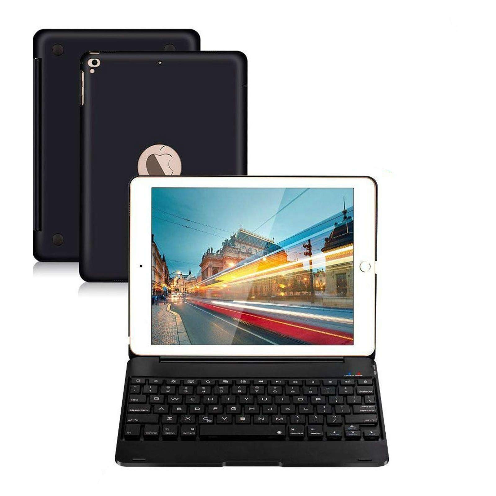 Yetaryy Wireless Bluetooth Keyboard Case for iPad 9.7 Inch - Compatible with iPad 2018 (6th Gen), iPad 2017 (5th Gen), iPad Pro 9.7, iPad Air 2 & 1 - Auto Sleep/Wake Function, Slim Protective Cover (Black) | Perfect for Work, Study & Travel Typing
