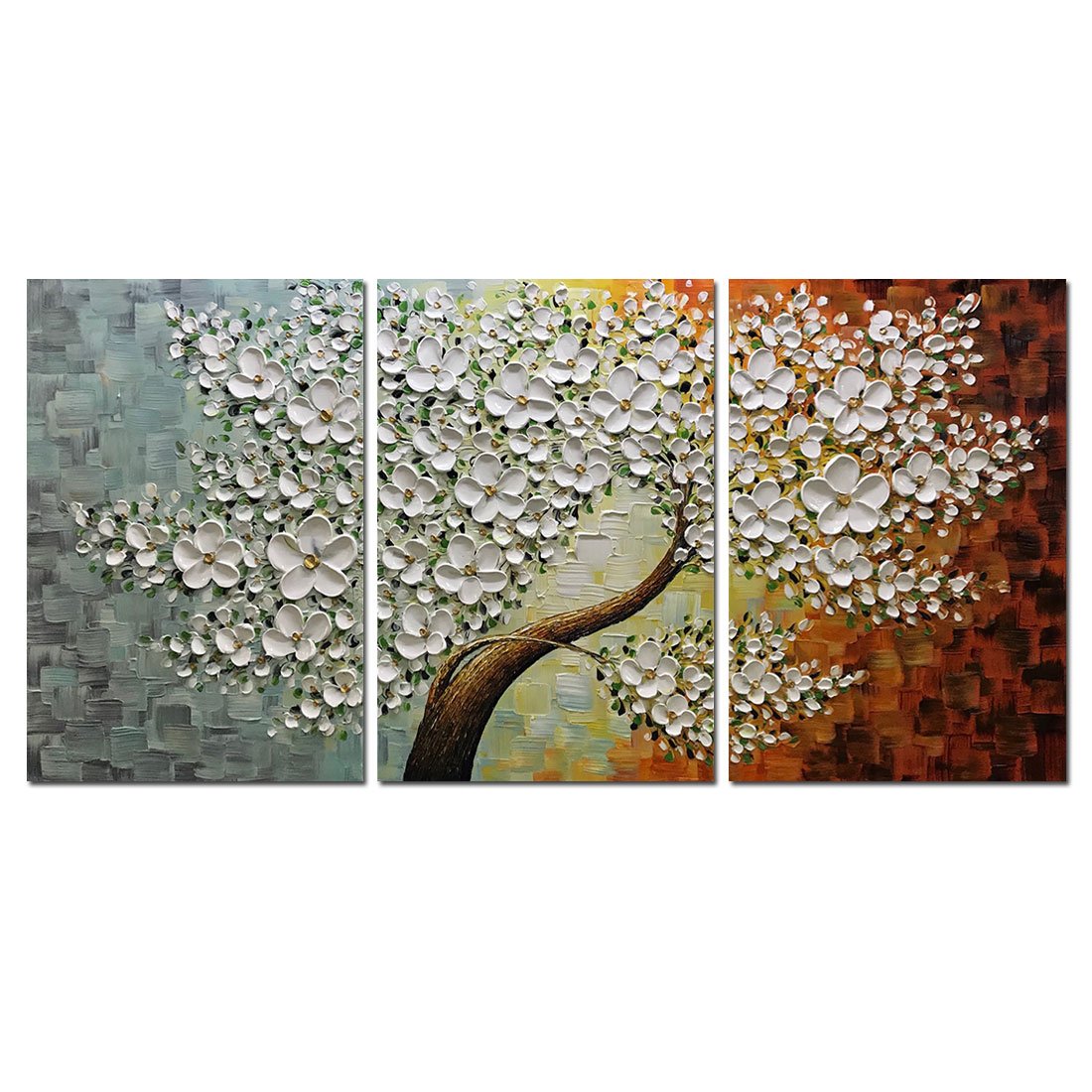 V-inspire Art 20x30 Inch Set of 3 Abstract Oil Paintings - Hand-Painted 3D Canvas Artwork with Wood Frame for Wall Decor | Perfect for Living Room, Bedroom & Office Decoration