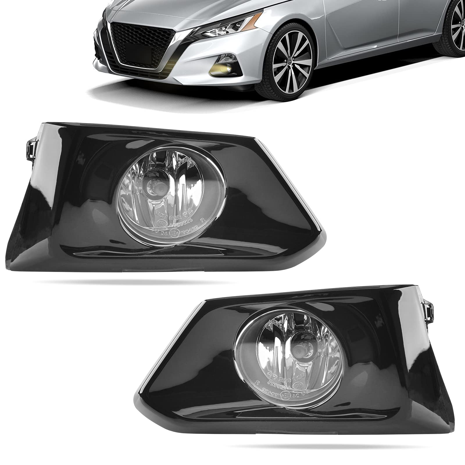 DLAA Fog Lights Kit for Nissan Altima/Teana 2019-2021 - Clear Lens Front Fog Lamps with Wiring Harness (1 Pair) - Perfect for Night Driving & Off-Road Adventure