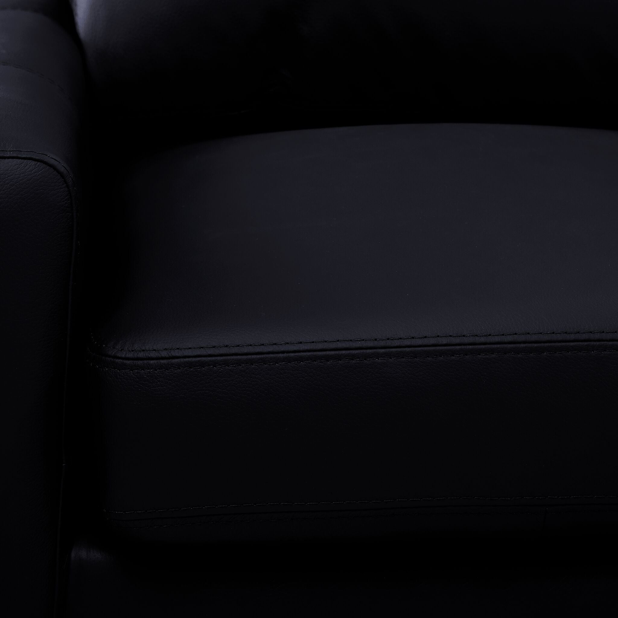 Premium Chito Leather 2-Piece Sectional Sofa with Right Facing Chaise in Raven Black - Modern Living Room Furniture for Home Theater & Family Gatherings