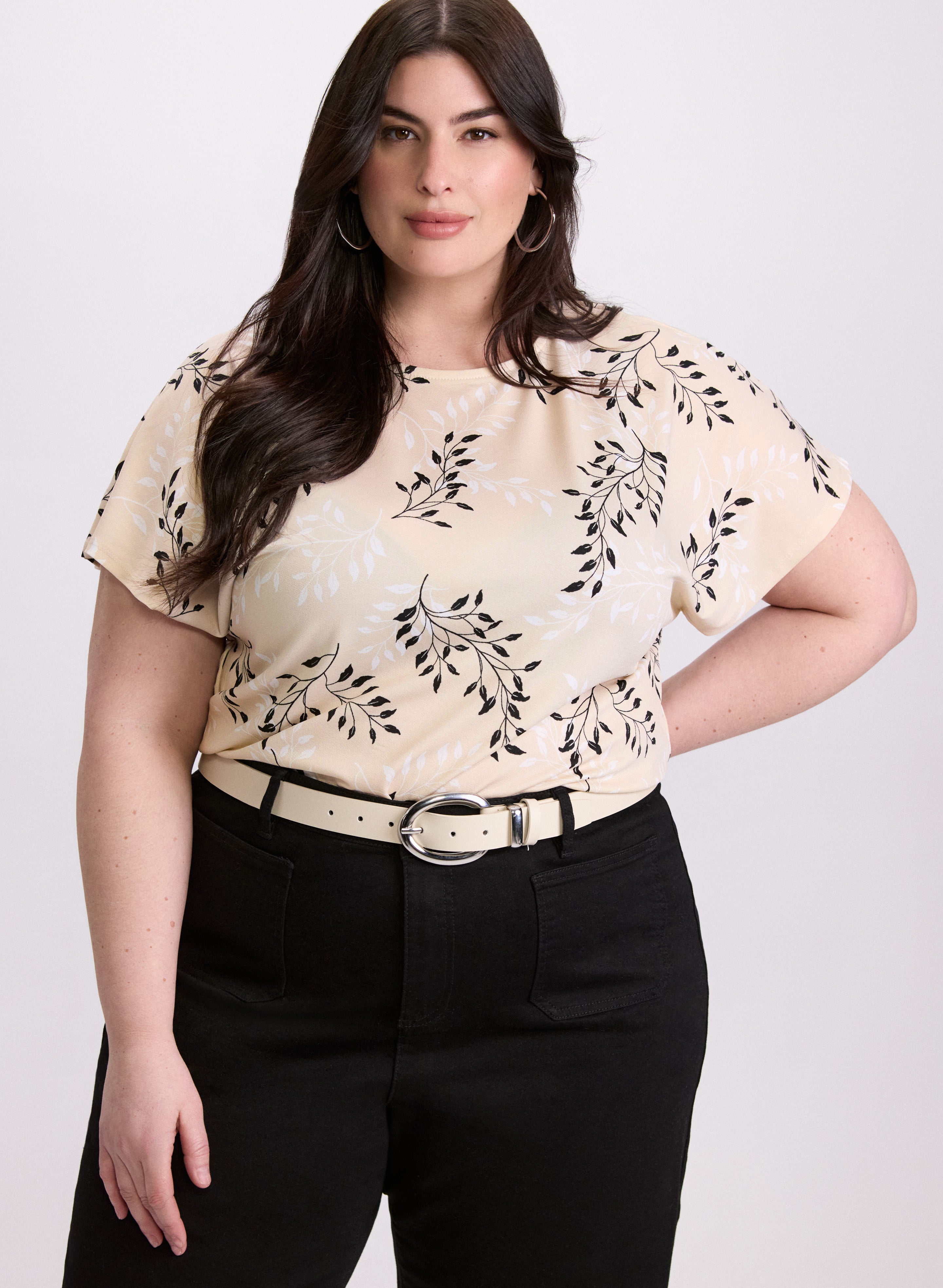 Floral Drop Shoulder Top for Women - Boho Chic Blouse with Loose Fit & Floral Print - Perfect for Summer Outfits, Beach Vacations & Casual Dates