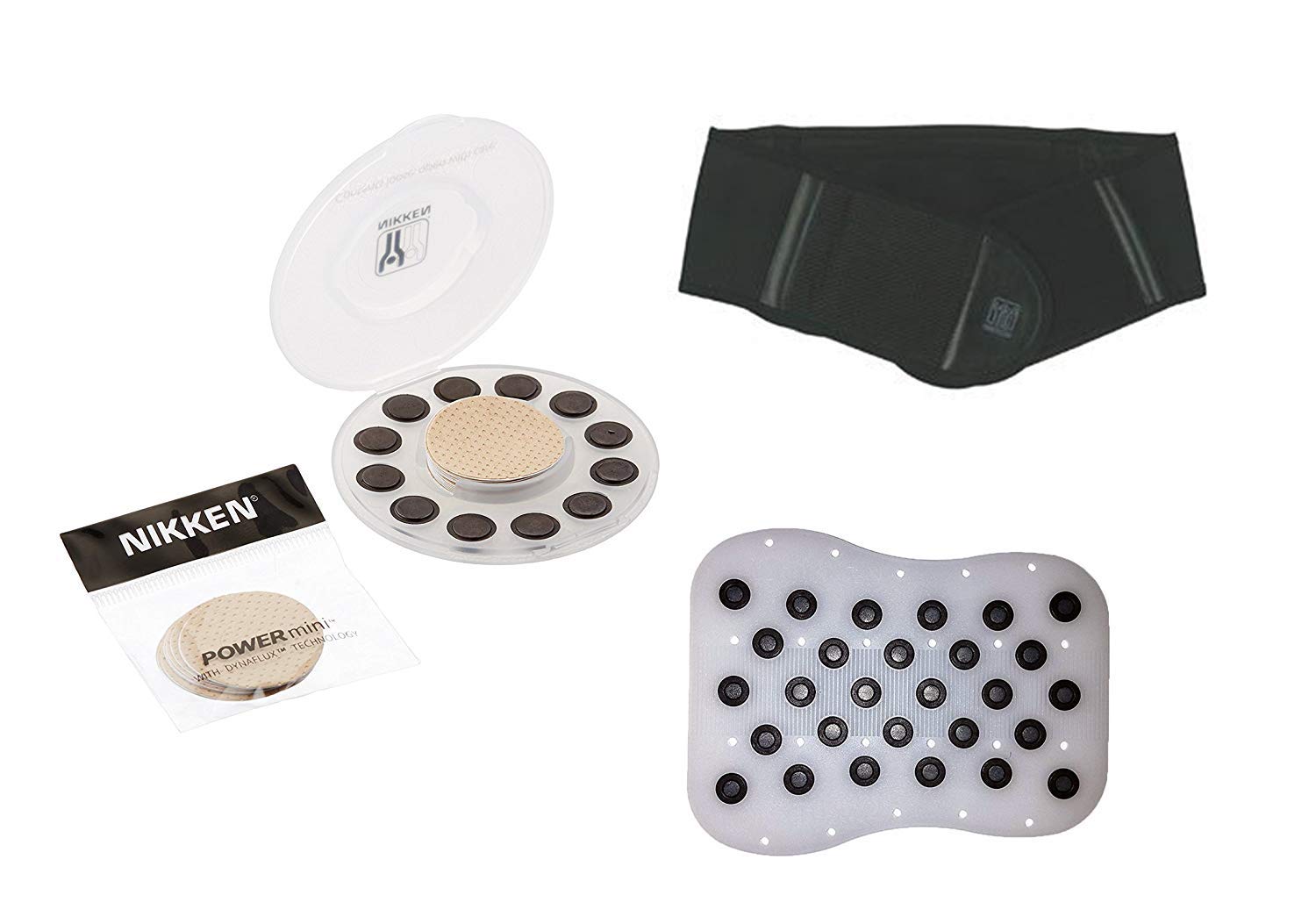 Magnetic Therapy Bundle for Back Pain Relief - Mini Magnets 1462, Medium Back Belt 18221 & Lower Back Magnetic Pad 14471 - Lumbar Support & Posture Brace for Office Workers, Athletes & Seniors