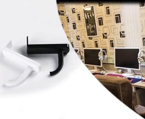 Universal Adjustable Silicone Headphone Hook Holder - No Drilling Required Gaming Headset Accessories for Desk, PC, PS5 & Xbox (Black) - Perfect for Gamers, Office & Home Use
