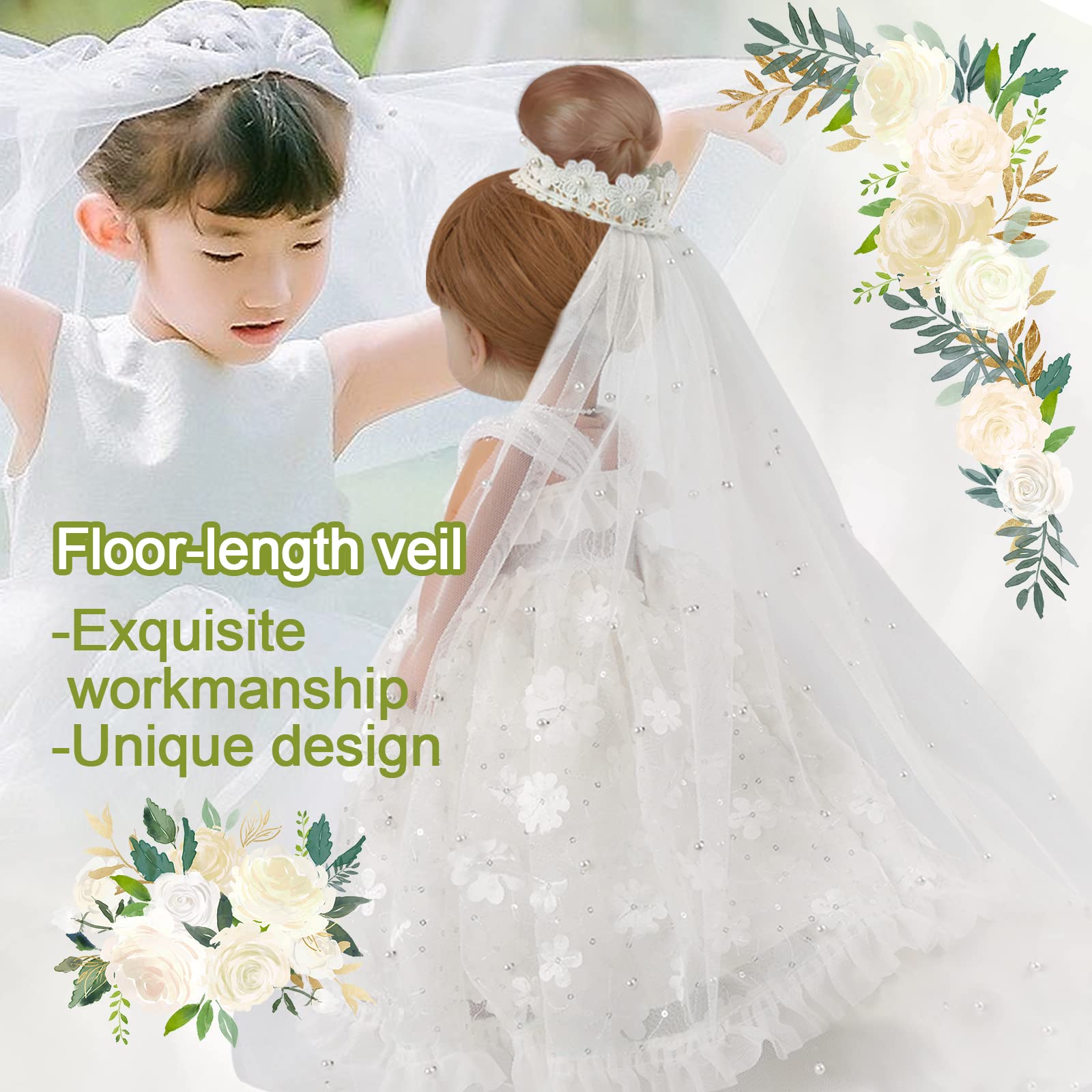 18 Inch Girl Doll Wedding Dress Set - 3 Piece Bridal Outfit with Accessories for 18