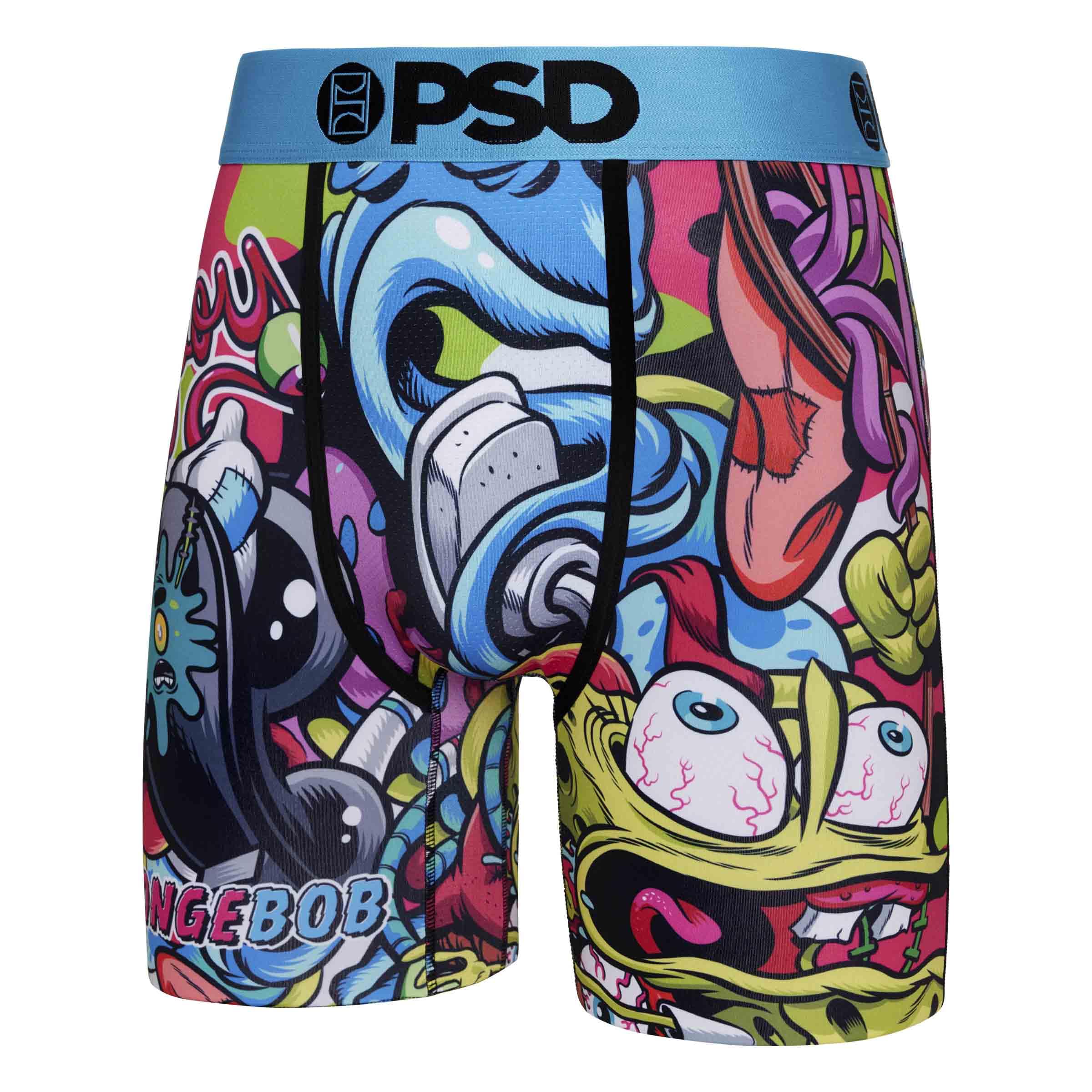 Spongebob Squarepants Men's Boxer Briefs - Soft Breathable Underwear with Moisture-Wicking Fabric for All-Day Comfort | Cartoon Character Underwear for Fans, Lounge Wear & Sleepwear