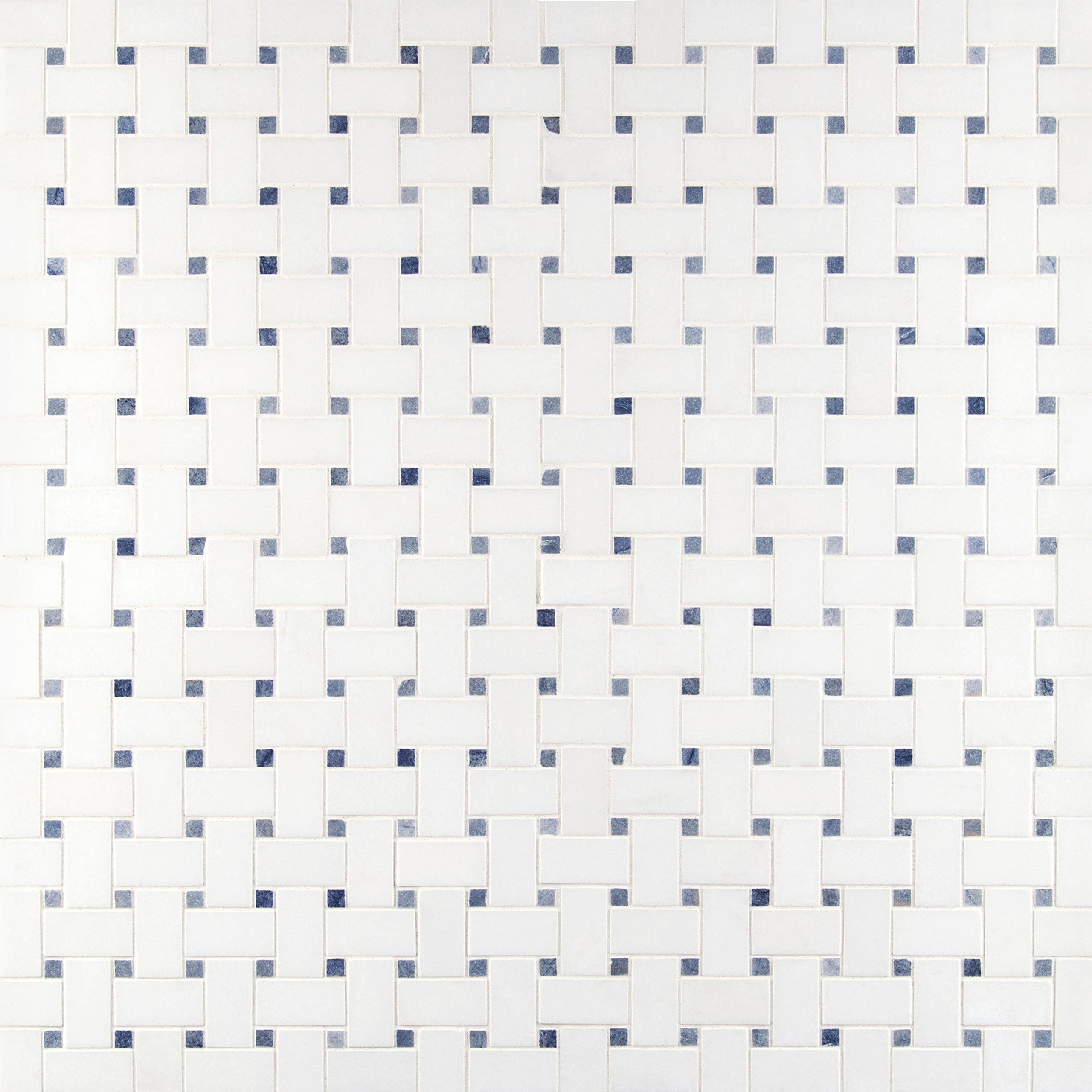 MSI Azula 12x12 Inch Polished Marble Basketweave Mosaic Tile - White Cool (AMZ-MD-00285) | Mesh-Mounted for Kitchen Backsplash, Bathroom Wall, Shower Tile | Waterproof & Easy to Clean for Modern Home Decor