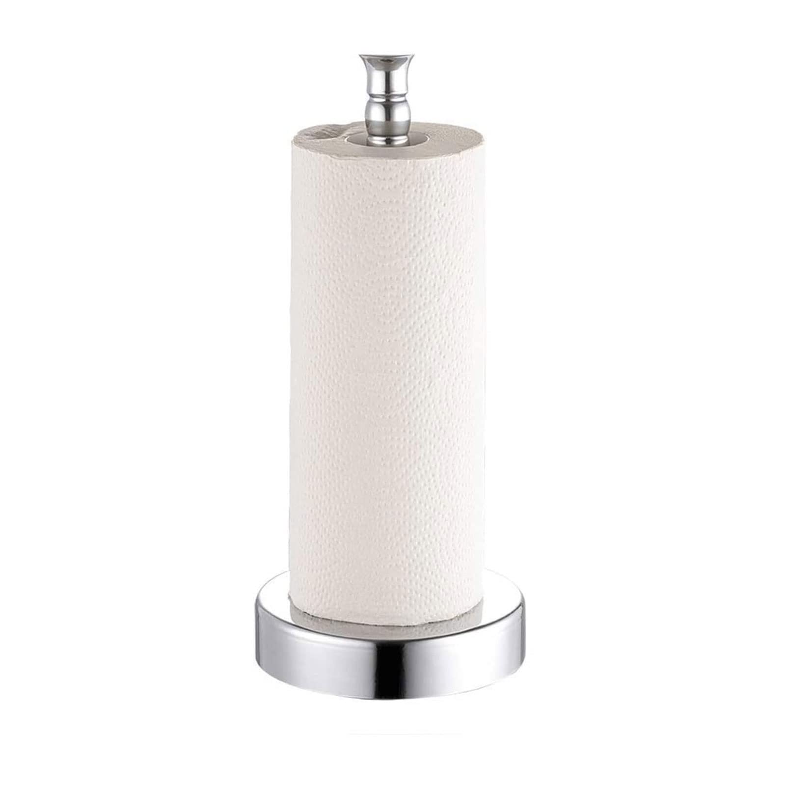 Stainless Steel Paper Towel Holder with Base - Vertical Design Kitchen Countertop Organizer for Bathroom, Office & Home Use | Durable & Stylish Storage Solution