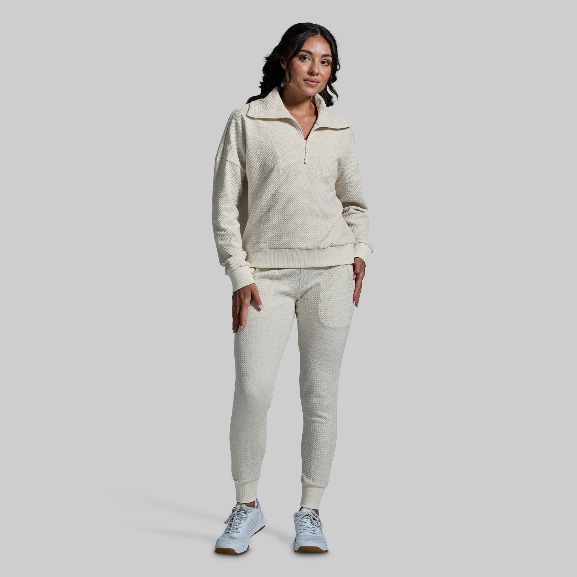 Women's Revive Cloud Set - Ultra Soft Lounge Wear & Sleepwear in Heather Oatmeal | Cozy Outfit for Relaxing at Home, Yoga & Weekend Comfort