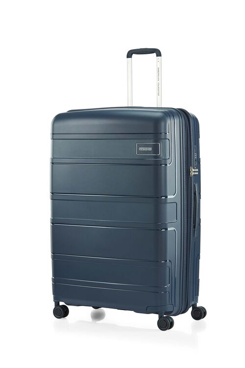 American Tourister Light Max 82cm Large Spinner Suitcase - Navy Blue Expandable Luggage for Travel, Business Trips & Vacations | Durable Spinner Wheels & Lightweight Design
