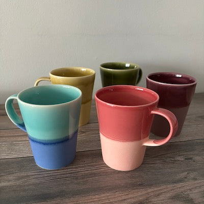SAKUZAN Color Mug - Blue Ceramic Coffee Cup with Handle, Perfect for Home, Office, or Gift Giving | Dishwasher & Microwave Safe