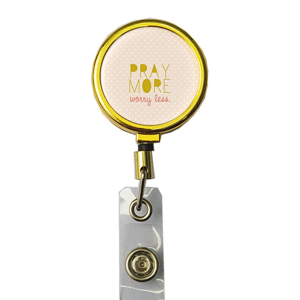 Personalized Gold ID Badge Holder with Lanyard & Clip - for Office & Events