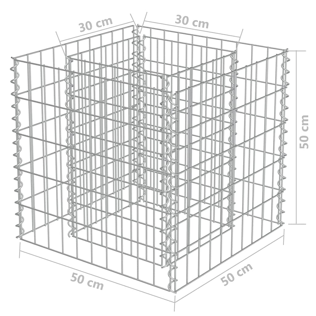 Galvanized Steel Gabion Planter Basket - 19.7