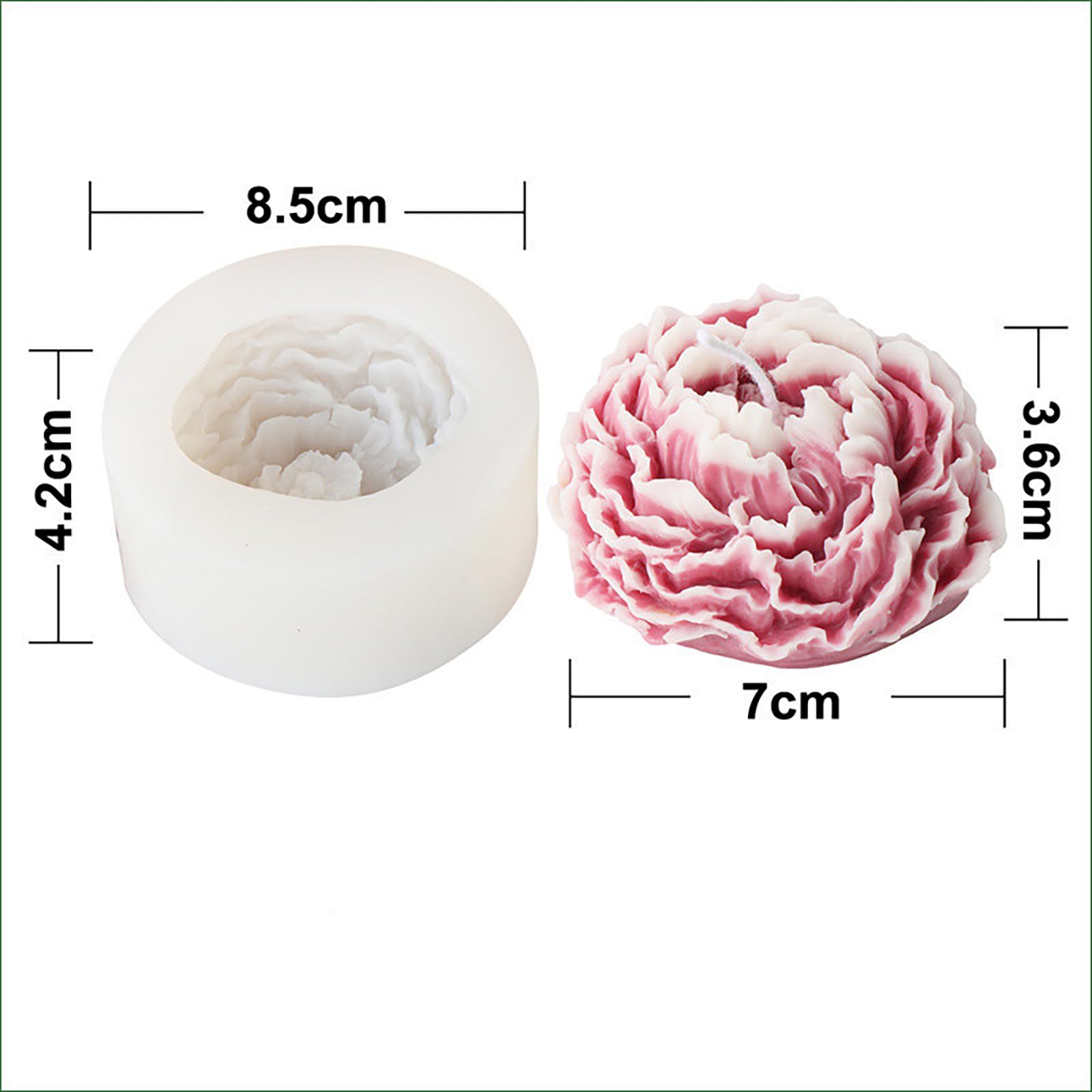 2 Pcs Peony Flower Bud Molds Set - DIY Resin, Clay, Jewelry & Candle Making Supplies - Perfect for Handmade Crafts, Home Decor, and Wedding Favors