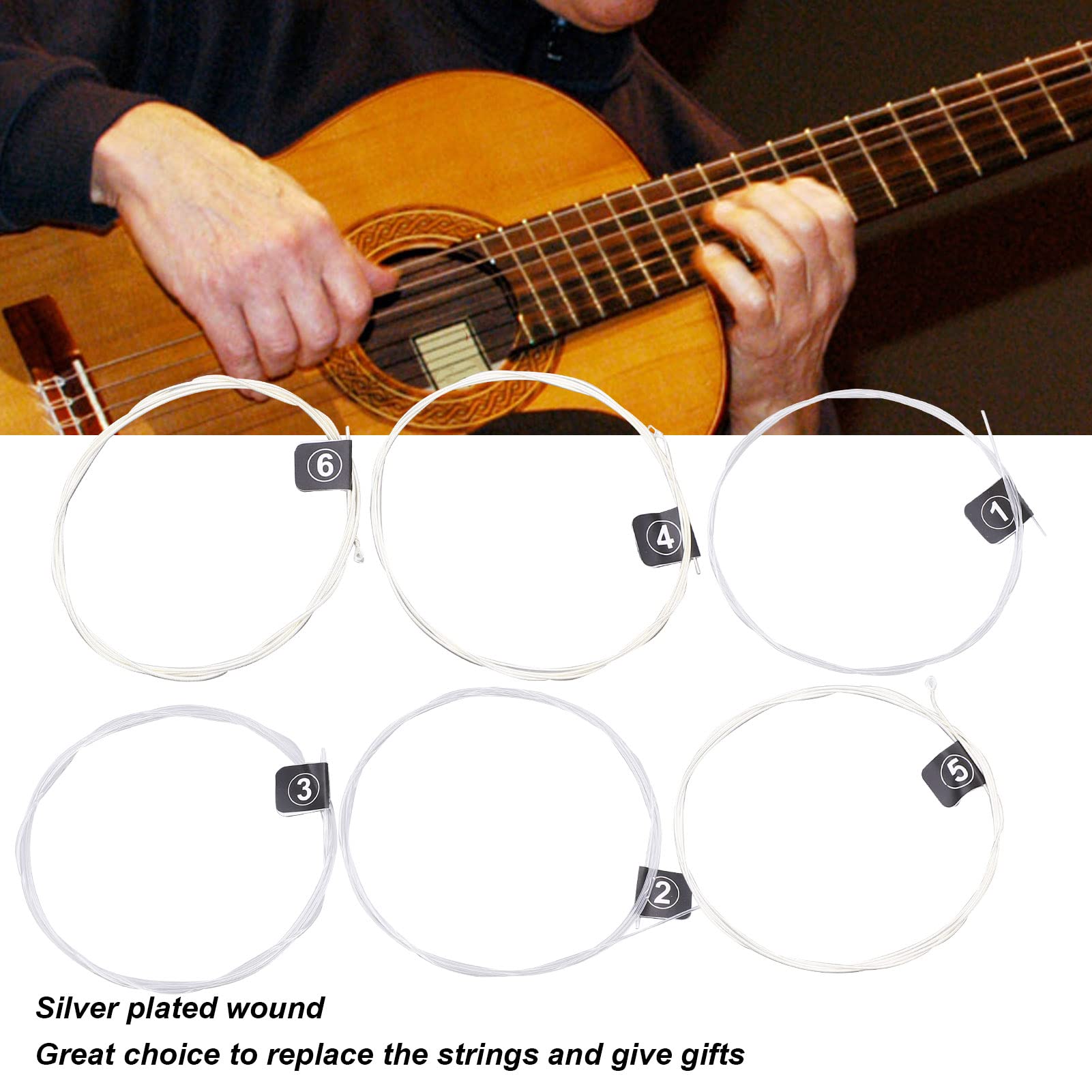3 Sets (18pcs) Premium Nylon Classical Guitar Strings - Silver Plated Wound for 1st(E) to 6th(E) Strings | NX35 Model | Perfect for Beginners, Professionals & Live Performances