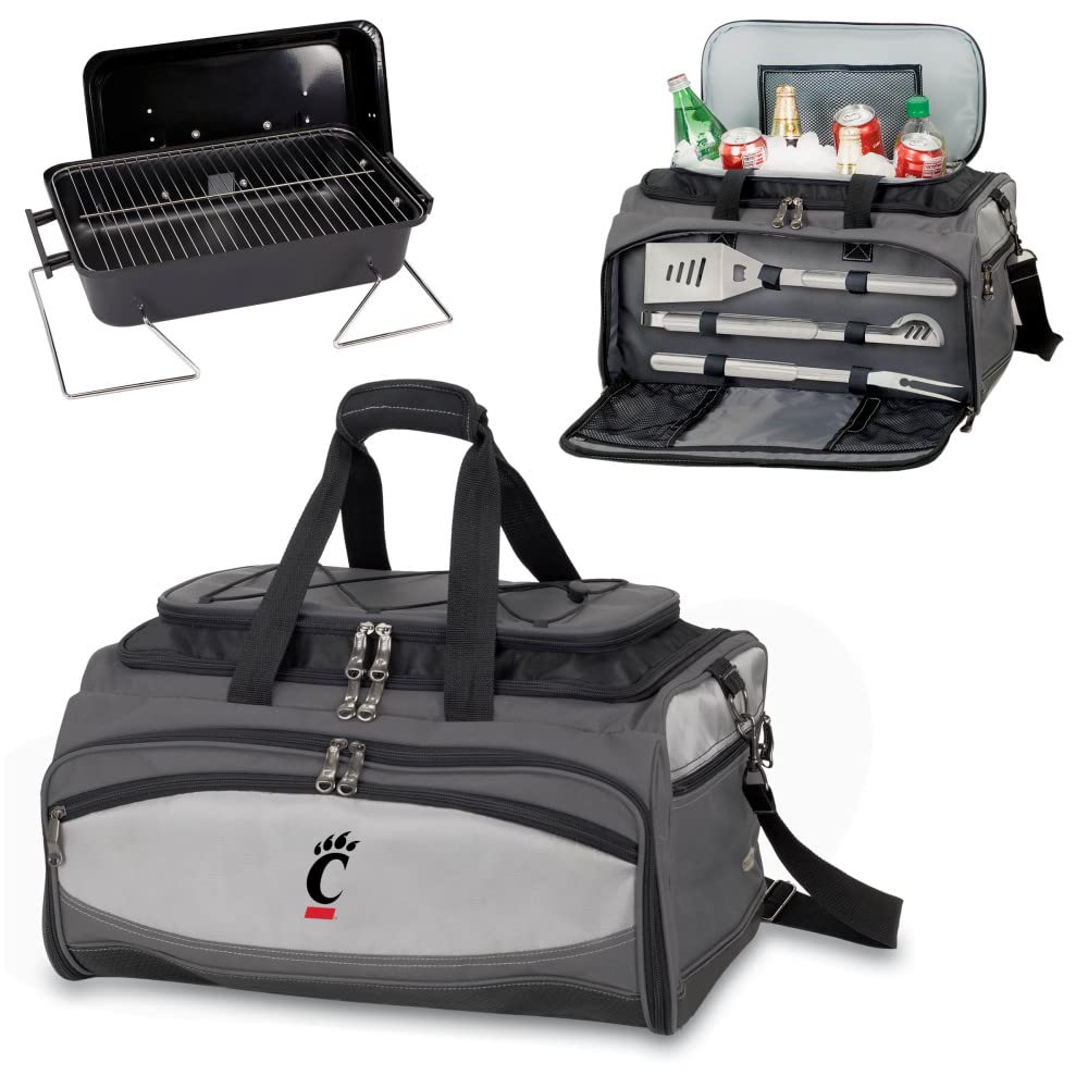 PICNIC TIME NCAA Unisex-Adult Portable Charcoal Grill & Cooler Tote - Perfect for Tailgating, Beach Parties, Camping and Outdoor BBQs