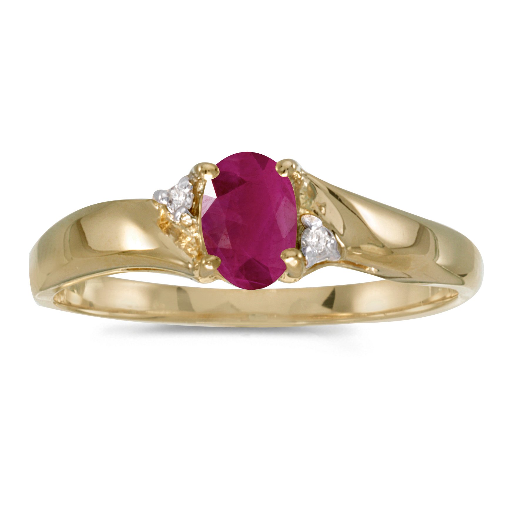 14K Yellow Gold Oval Ruby and Diamond Ring for Women - Elegant Vintage Style Jewelry for Engagement, Wedding, Anniversary & Special Occasions