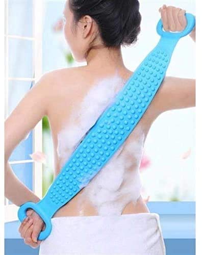 DPISZONE Silicone Bath Body Brush - Exfoliating Back Scrubber for Shower & Spa, Long-Lasting Eco-Friendly Body Brush with Soft Bristles, Easy to Clean & Lathers Well (Multi-Color) - Perfect for Exfoliating Dead Skin Cells & Improving Circulation in Bath, Shower or Home Spa