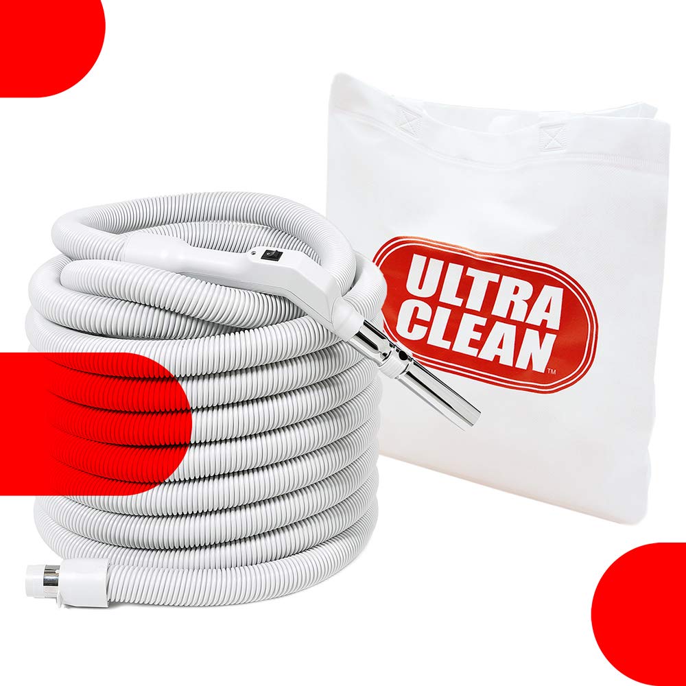 Premium Central Vacuum Hose & Accessory Kit - 35ft Heavy-Duty for Hardwood, Tile & All Bare Floors | Perfect for Whole-House Cleaning & Pet Hair Removal