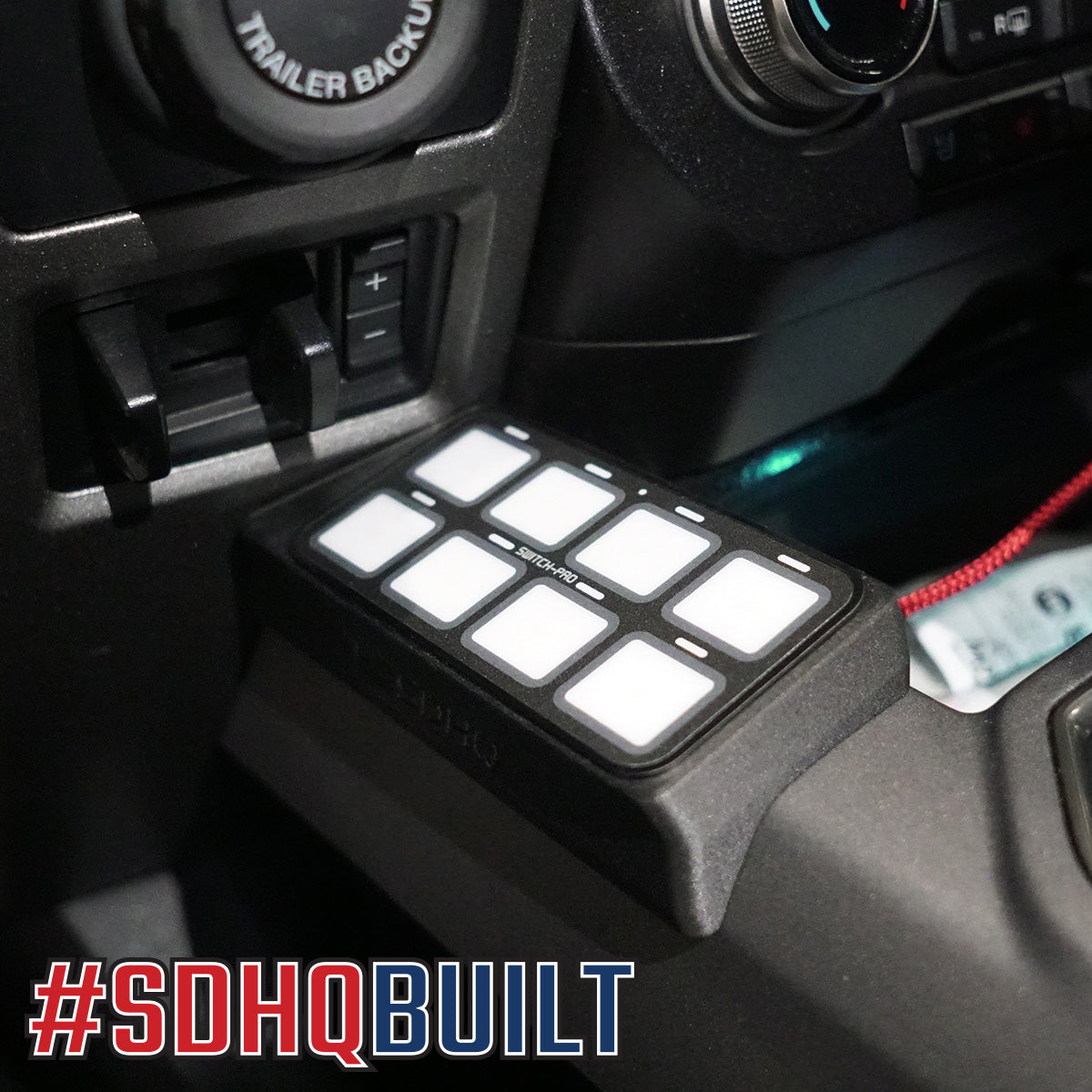 15-20 Ford F150 SDHQ Built Switch Pros SP 9100 Flow Through Center Console Keypad Mount | Heavy Duty Truck Accessory for Off-Road & Work Trucks | Perfect for Camping, Towing & Emergency Lighting