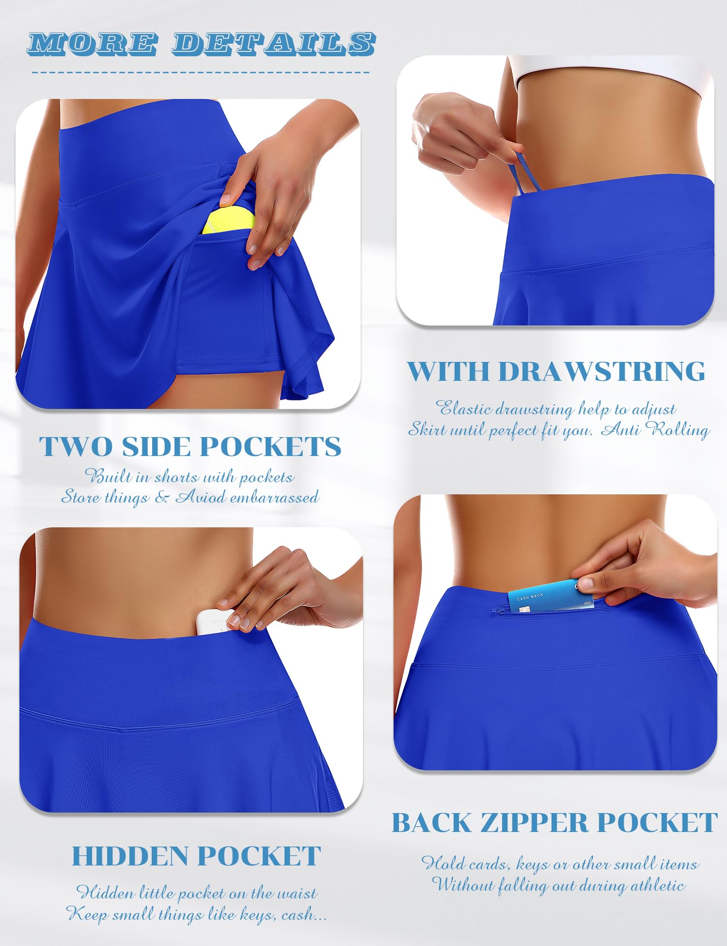 Women's High Waisted Pleated Tennis Skirt with Built-in Shorts & Pockets - Athletic Golf Skort for Running, Workout & Casual Wear | Perfect for Tennis, Golf, Gym & Everyday Fashion