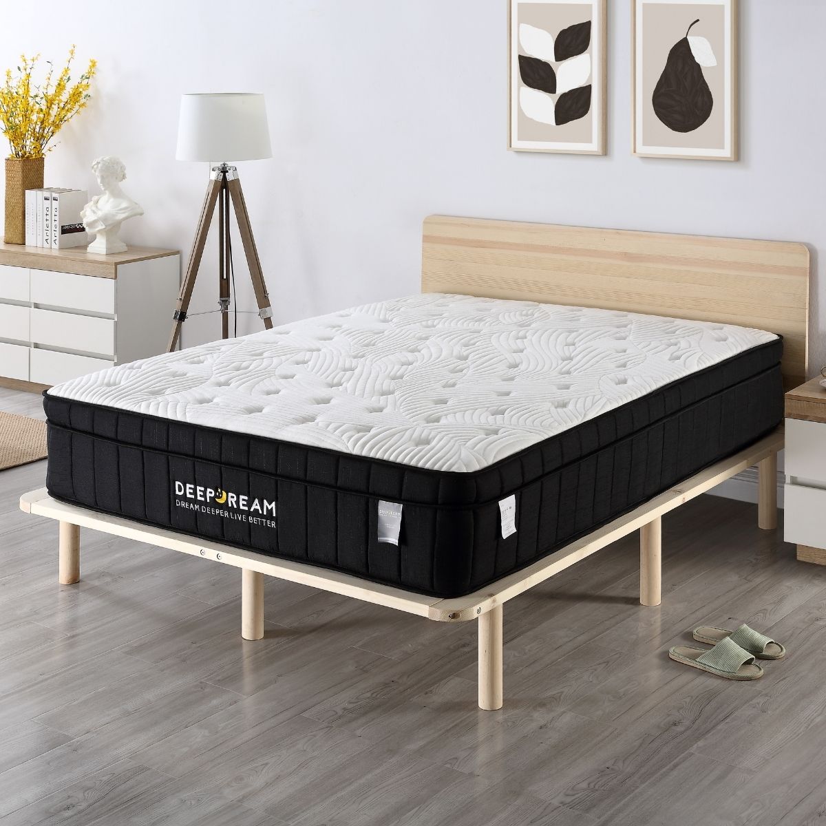 Charcoal Infused Super Firm Pocket Mattress King Single - Premium Support for Back Pain Relief & Pressure Relief - Perfect for Guest Rooms, Dorms & Small Spaces