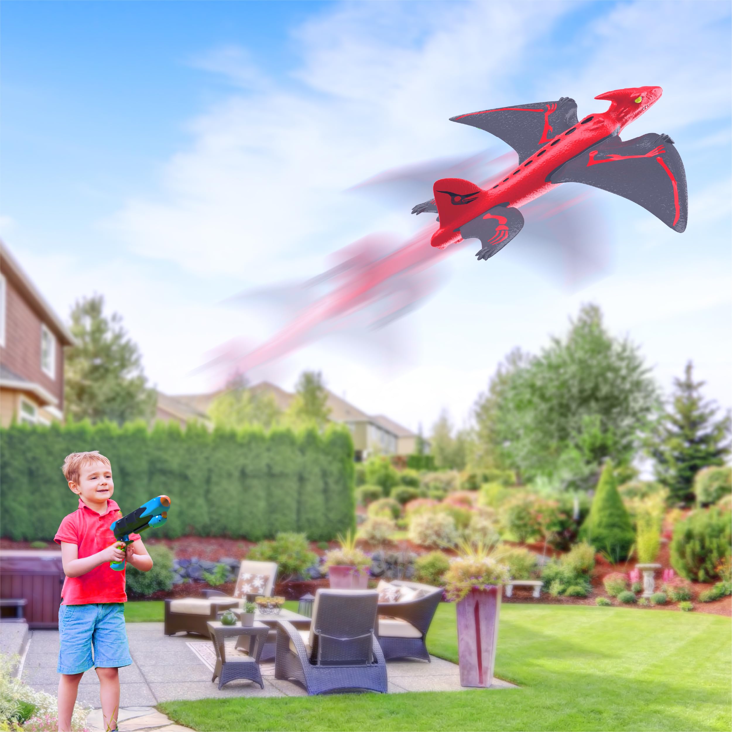 MindSprout Dino Launchers - STEM Airplane Toys for Kids Ages 3-7 - Outdoor & Indoor Flying Dinosaur Launcher Toy for Boys & Girls - Perfect for Backyard Play, Birthday Gifts & Family Fun Activities