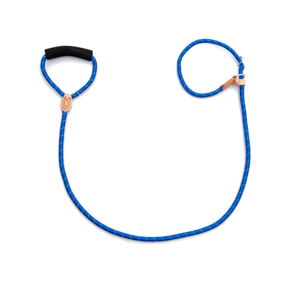 Yisatann Reflective Slip Collar Dog Leash with Foam Handle - Durable Pet Walking Lead for Small, Medium & Large Dogs - 1.0cm x 150cm Blue - Perfect for Hiking, Mountain Climbing & Daily Walks
