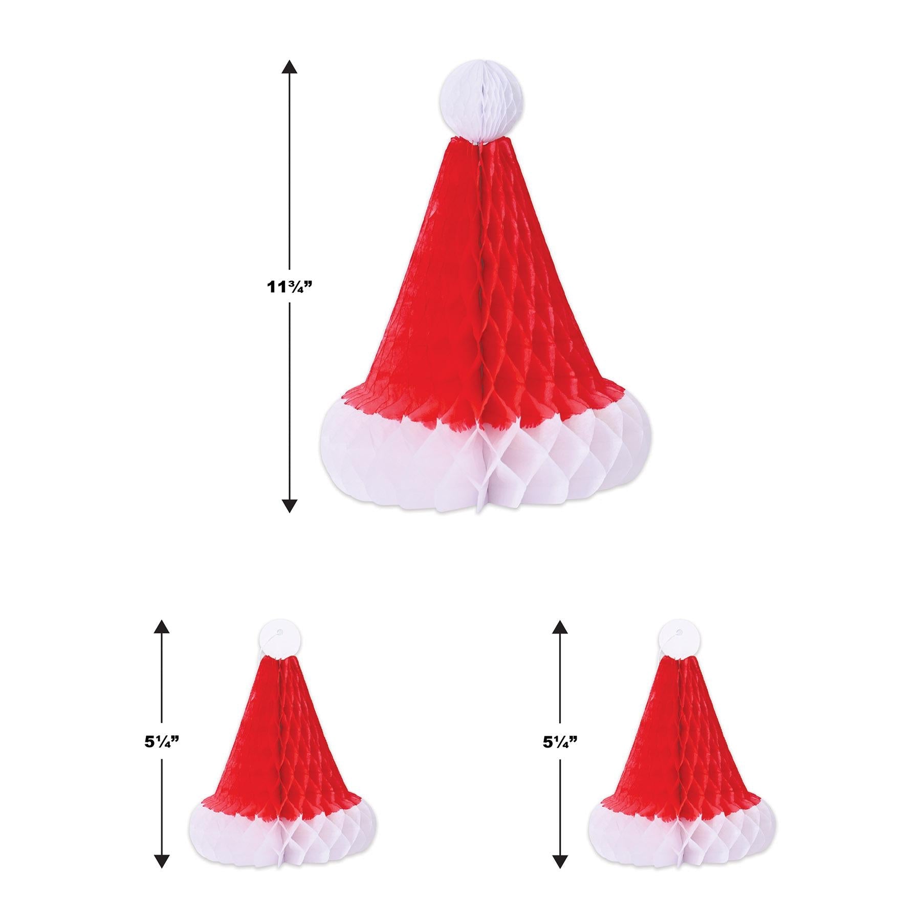 12 Pack Beistle Christmas Tissue Santa Hats - Festive Party Decorations for Holiday Celebrations, Office Parties & Family Gatherings