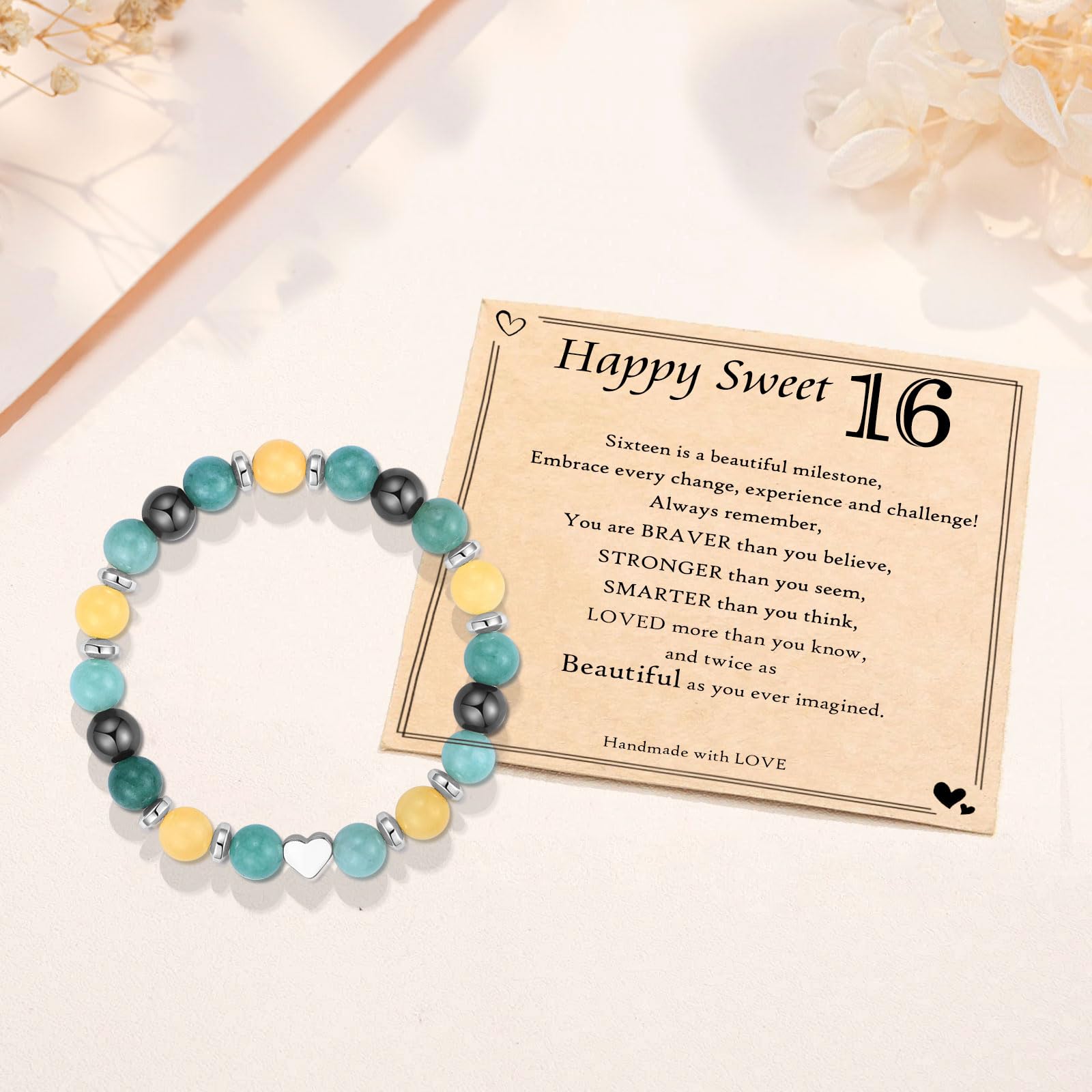 Natural Stone Birthday Bracelet for Women & Girls - Elegant Handmade Jewelry Gift for Ages 13-80 - Perfect for Birthdays, Anniversaries & Special Occasions
