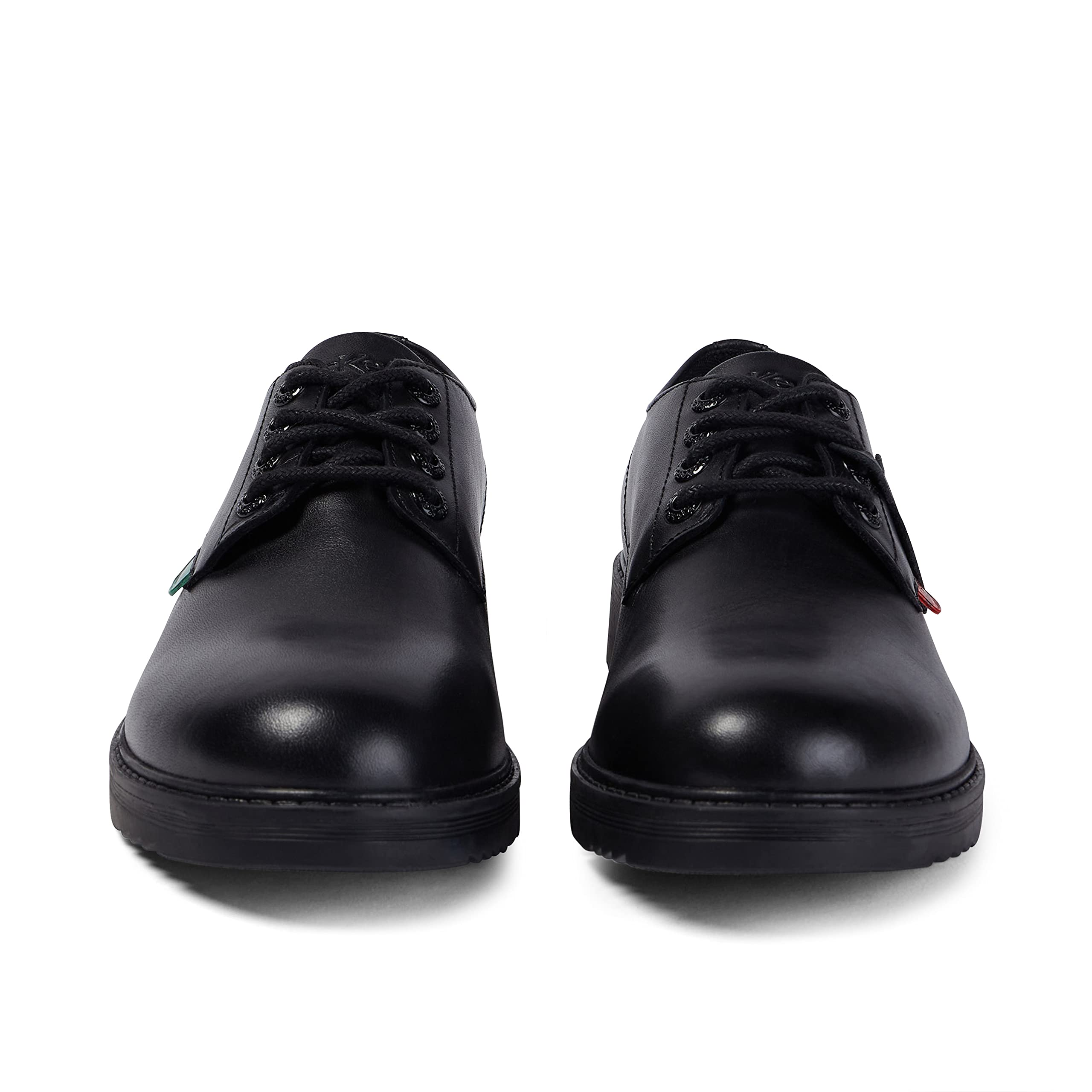 Kickers Men's Finley Lo School Uniform Shoe - Comfortable Black Leather Sneakers for Boys & Teens - Perfect for School, Uniform Dress Code & Casual Wear