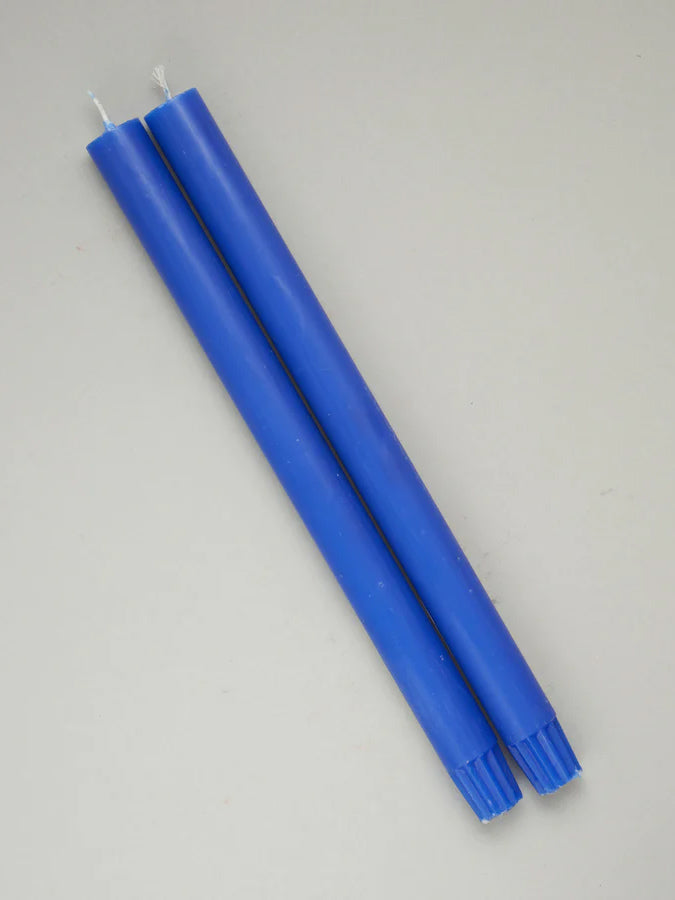 Elegant Cobalt Blue Dining Candles - Set of 2 for Romantic Dinners, Wedding Centerpieces & Home Decor
