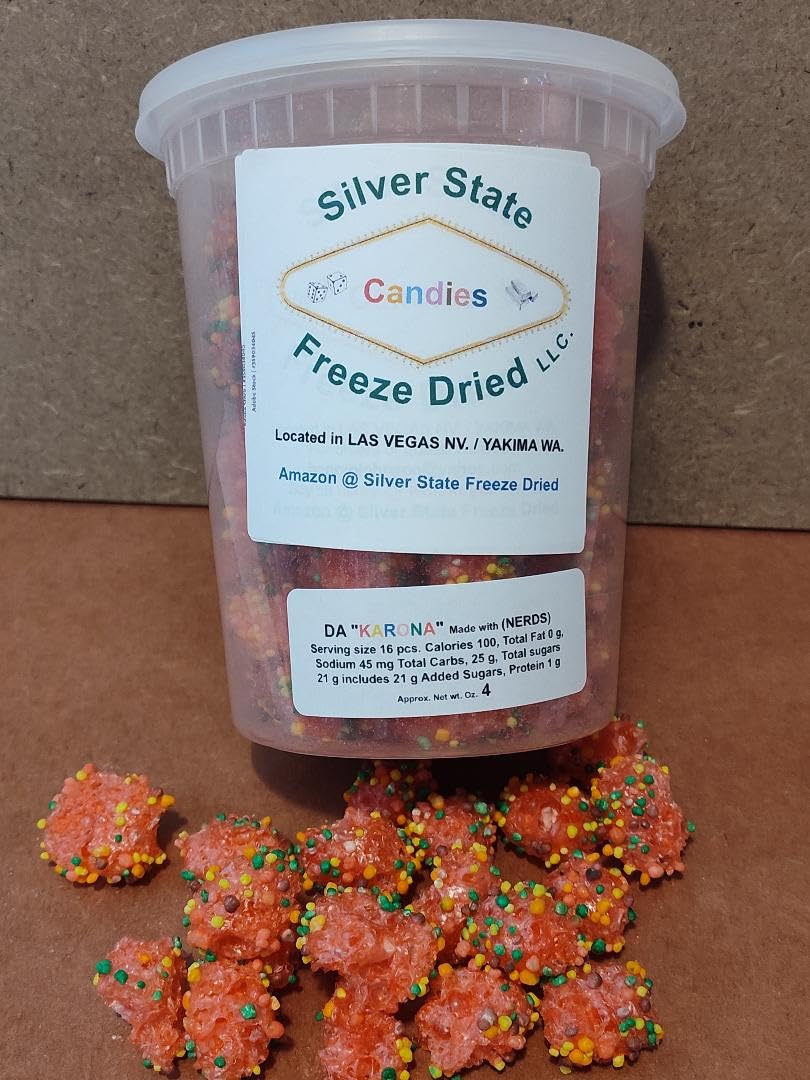 Freeze Dried Gummy Asteroids & Alien Egg Clusters - 4oz Space-Themed Snacks in Reusable Container | Perfect for Lunch Boxes, Movie Nights & Sci-Fi Parties