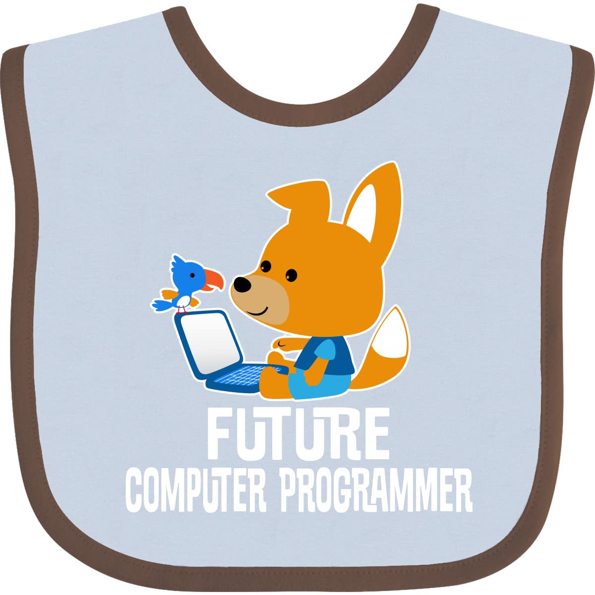 Inktastic Future Computer Programmer Baby Bib - Cute Coding Themed Drool Bib for Infants & Toddlers - Perfect Gift for Tech Parents, Baby Showers & Coding Enthusiasts - Great for Playtime, Mealtime & Photo Shoots