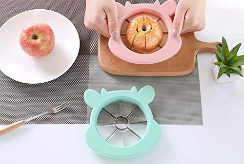 WOIWO 2-Pack Cute Cartoon Stainless Steel Apple Corer & Slicer - Fruit Cutter for Apples, Pears - Perfect for School Lunches, Fruit Salads & Party Platters