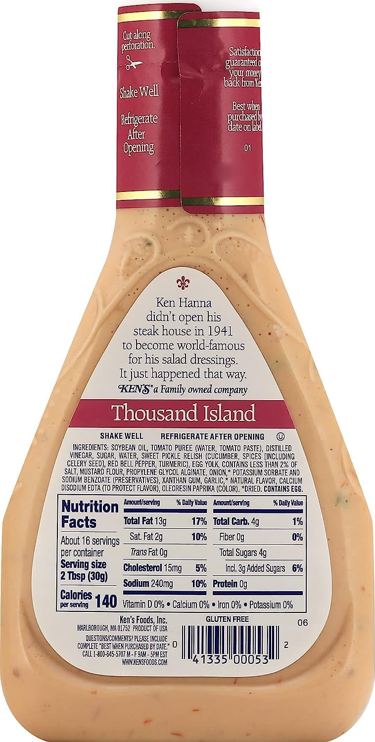 Ken's Steak House Salad Dressing Variety Pack - 16 FL OZ Bottles (1000 Island & Balsamic with Honey) | Perfect for Salads, Sandwiches & Marinades | 3-Pack Bundle