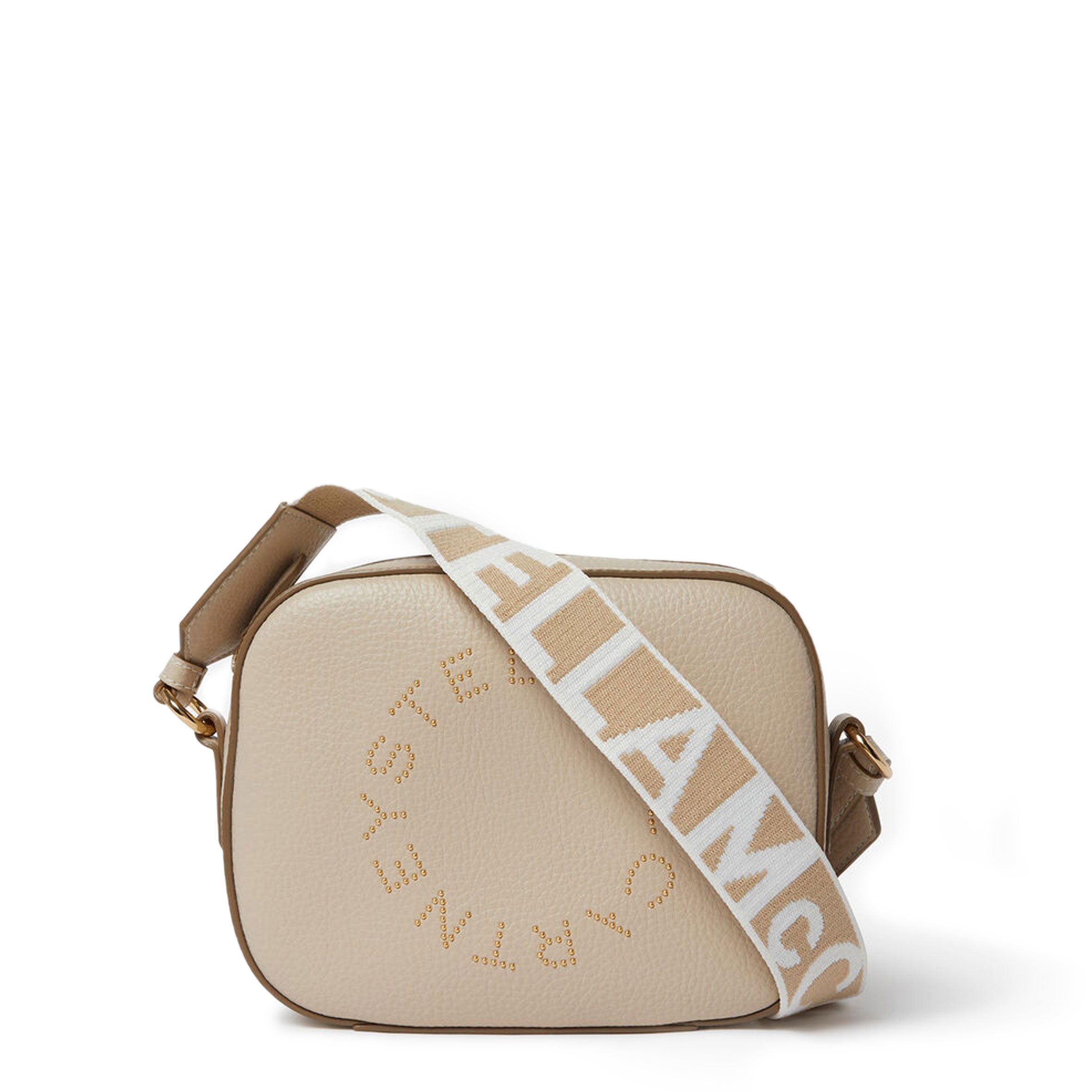 Stella Logo Camera Bag with Grain Studs - Cream Crossbody Purse for Women | Perfect for Travel, Photography & Everyday Use