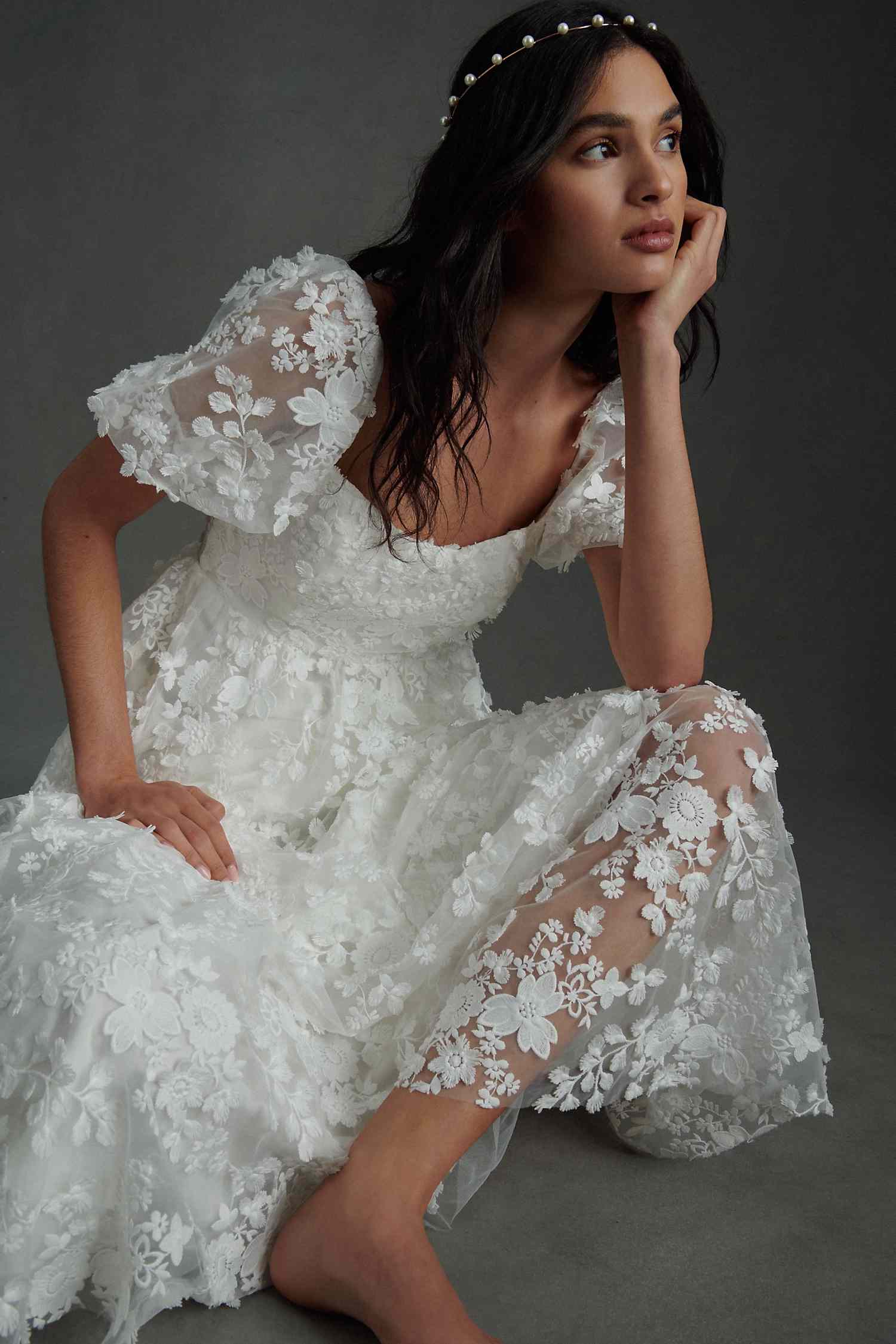BHLDN Willowby Lilia Gown - Elegant Wedding Dress with Lace Details for Bridesmaids & Formal Events | Perfect for Beach Weddings & Evening Galas