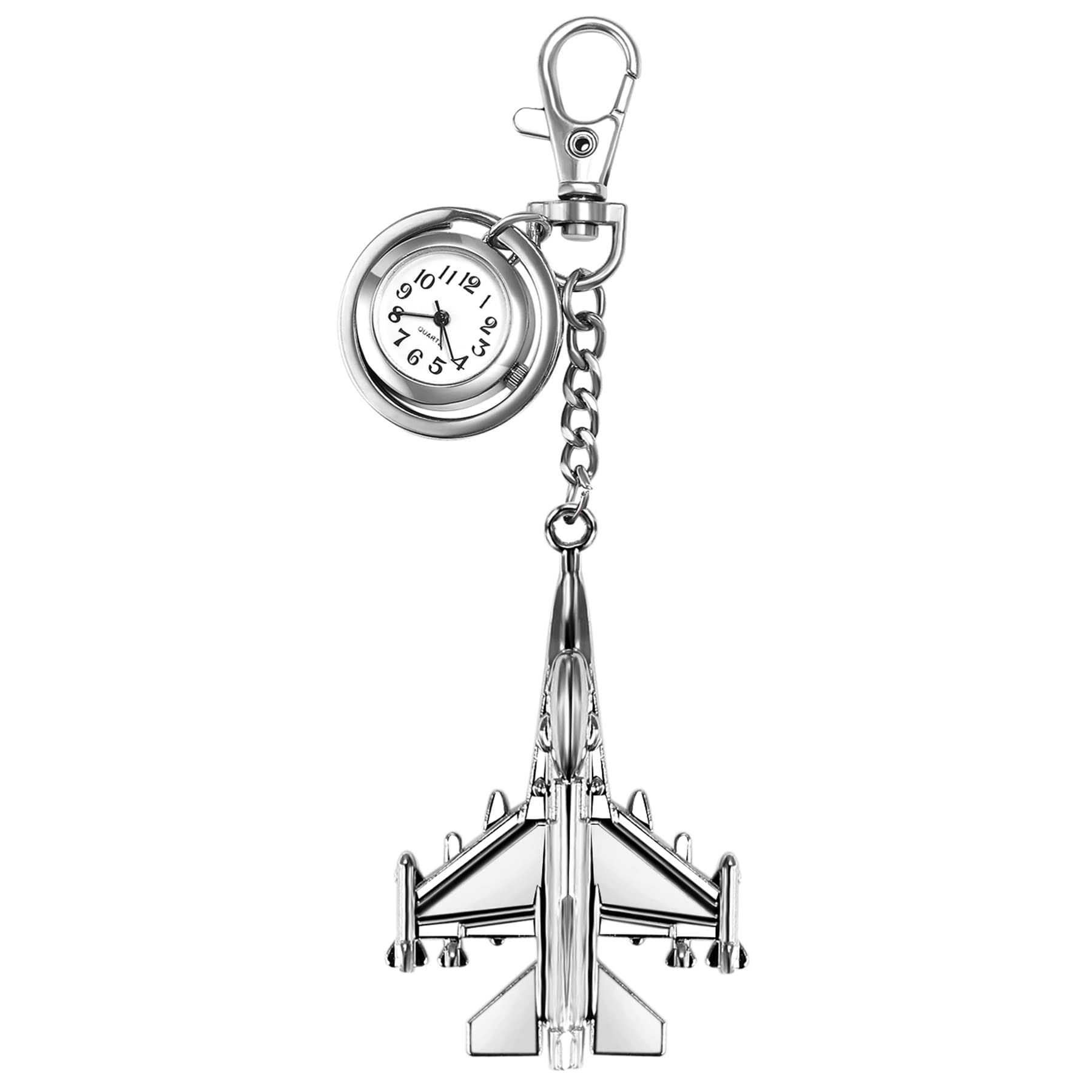 Avaner Vintage Pocket Watch Keychain - Stylish Clip-On Key Ring Watch with Pendant for Men & Women | Perfect for Backpacks, Belts, Lapels & Everyday Carry Accessories