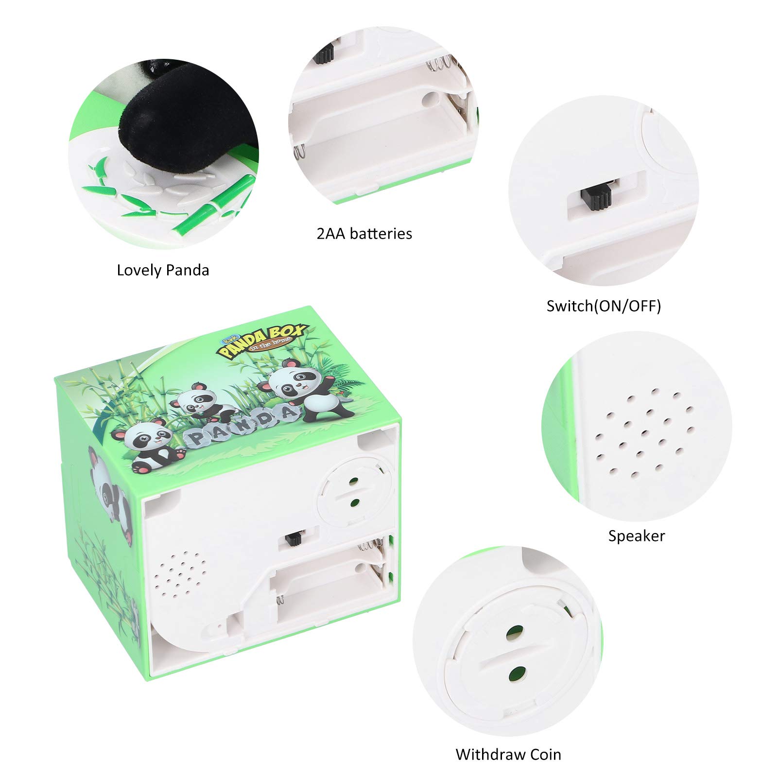 Automatic Stealing Cat Money Box - Electronic Piggy Bank for Kids, Fun Panda Coin Saver for Saving Money, Perfect Gift for Children's School Supplies | Great for Birthday Gifts, Allowance Tracking & Financial Education