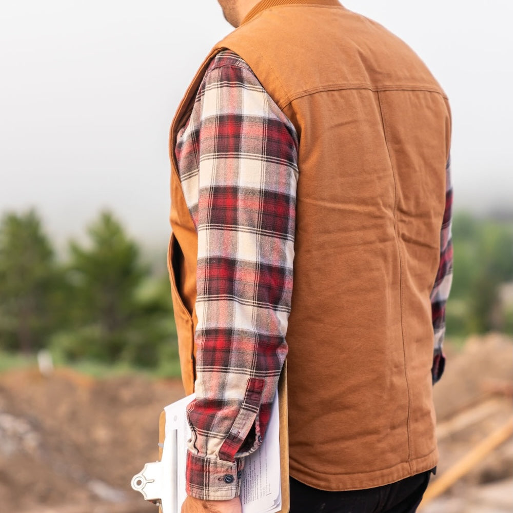 Foreman 2.0 Men's Work Vest - Durable Utility Vest for Construction, Outdoor & DIY Projects - Heavy Duty Tool Pockets & Reflective Strips for Safety