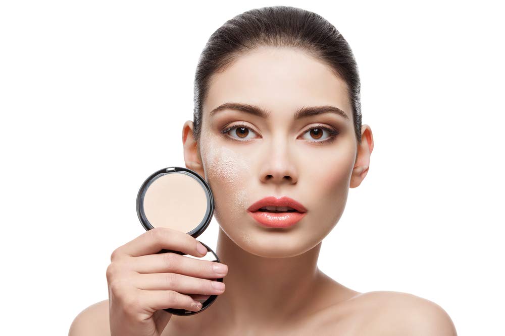 Calitate24 2-in-1 Compact Powder Set - Oil Control & Clear Complexion Face Powder for All Skin Types | Includes 50 Cotton Balls | Perfect for Touch-Ups, Travel & Everyday Makeup Routine