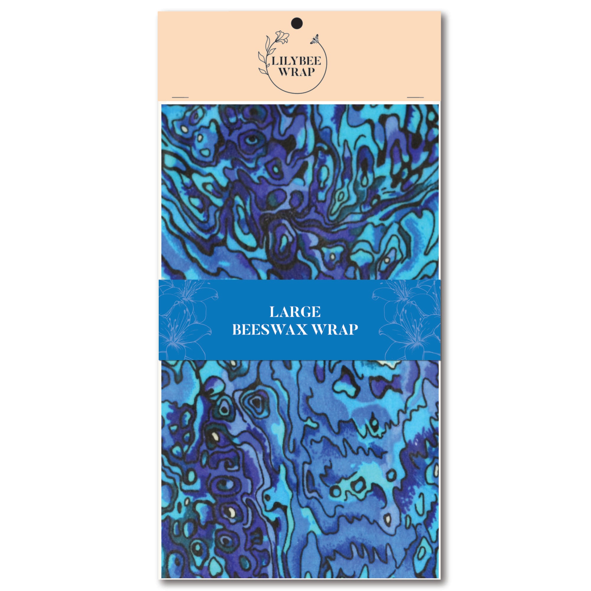 Paua Blue Beeswax Wrap Core Collection - Eco-Friendly Reusable Food Wraps for Sandwiches, Cheese & Produce Storage - Sustainable Kitchen Essentials