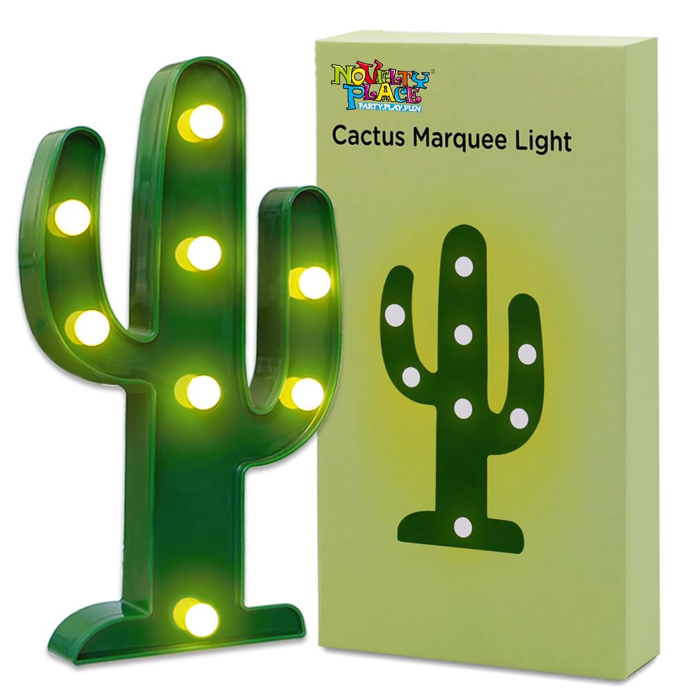 LED Cactus Night Light - Warm White Battery Powered 10