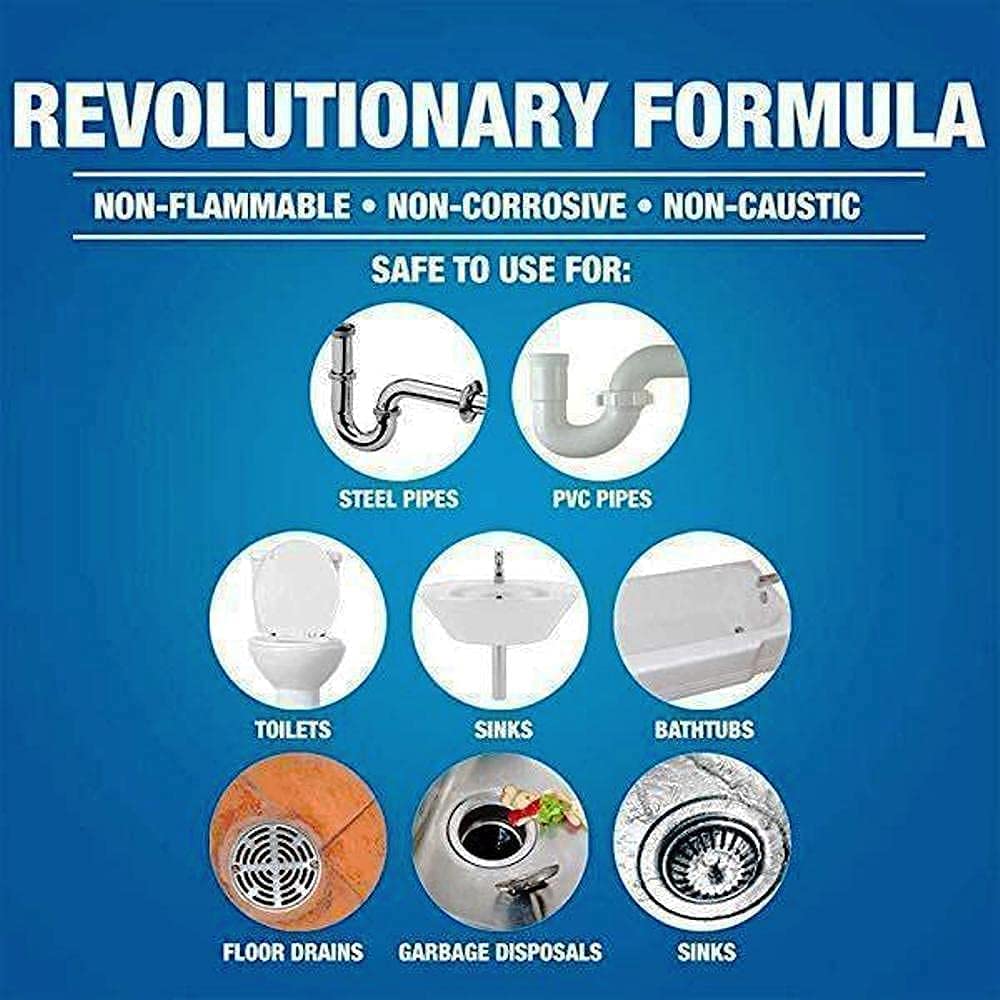 **MeeTo Powerful Drain Cleaner Powder - Fast Acting Sink & Toilet Clog Remover - 110 GM - Unclog Drains, Pipes & Toilets for Home & Kitchen Use**