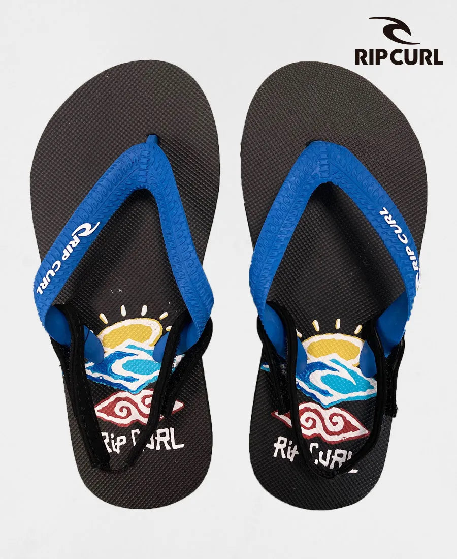 Rip Curl RCC K Th Painted Searcher Flip Flops - Black & Blue - Comfortable Beach Sandals for Men & Women | Perfect for Pool, Beach, and Summer Vacations