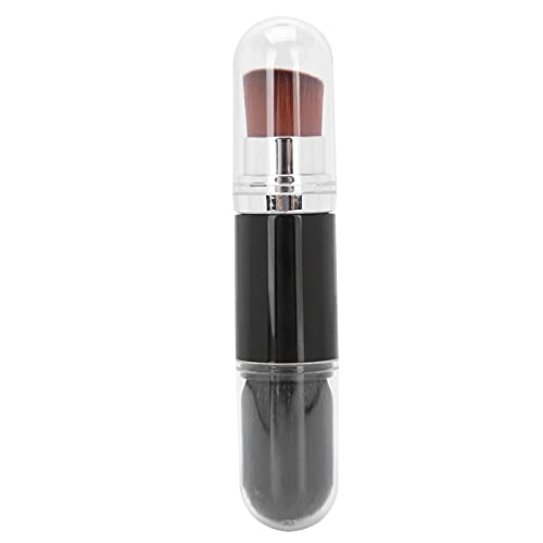Professional Double-Ended Nail Dust Brush & Makeup Blusher Tool - Smooth Synthetic Bristles for Acrylic Gel Nails & Eyeshadow Application - Perfect for Salon, Home Manicures & Travel Makeup Kit
